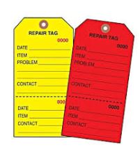 Repair Tags (by bundle) Max Qty 1